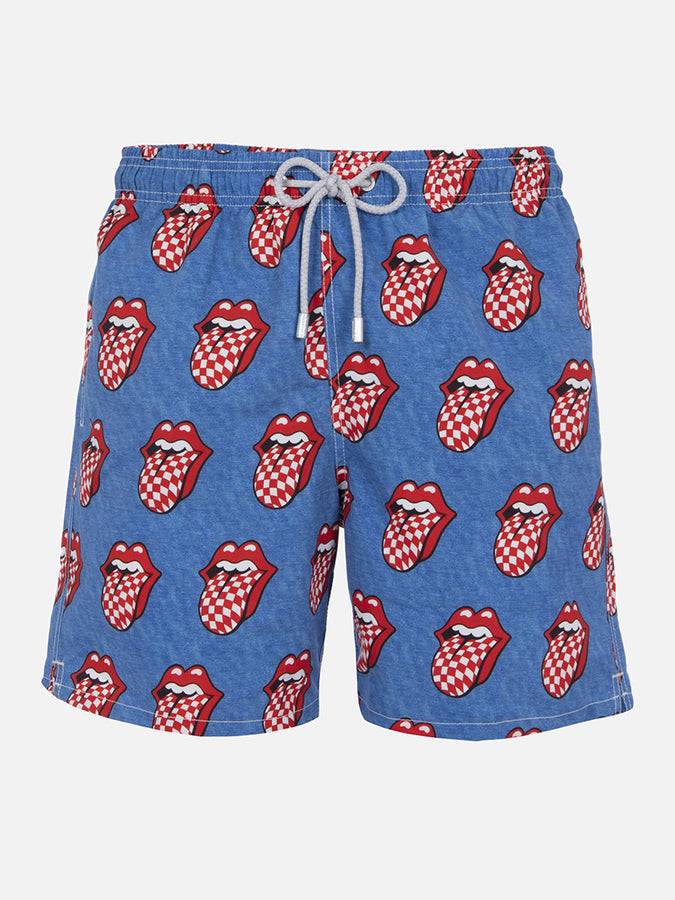 Mc2 Saint Barth Costume da bagno uomo Gustavia lunghezza media a righe con stampa Rolling Stones | EDIZIONE SPECIALE ROLLING STONES