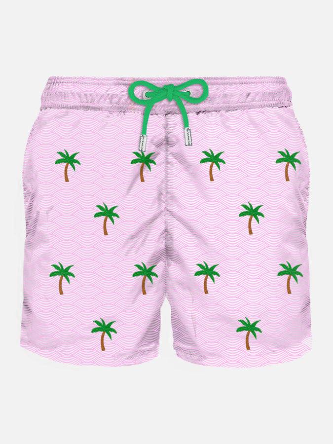 Mc2 Saint Barth Costume da bagno uomo in tessuto leggero con ricamo palme
