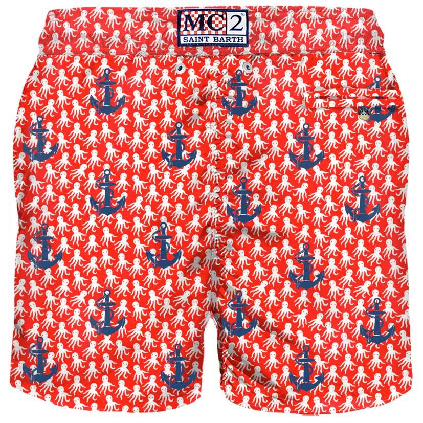 Mc2 Saint Barth Costume Da Bagno Uomo In Tessuto Leggero Con Ricamo Ancore