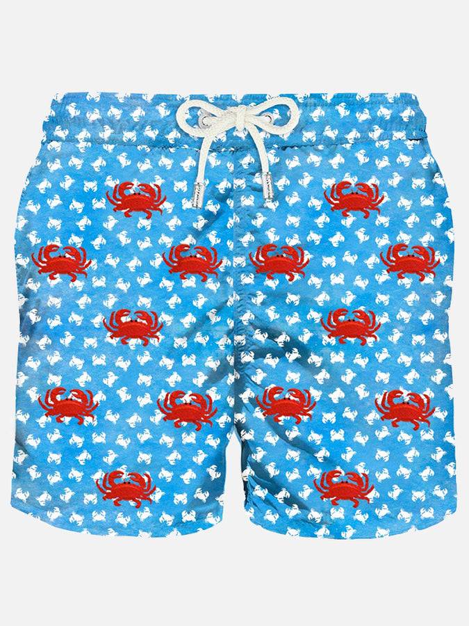Mc2 Saint Barth Costume da bagno uomo in tessuto leggero con ricamo granchi