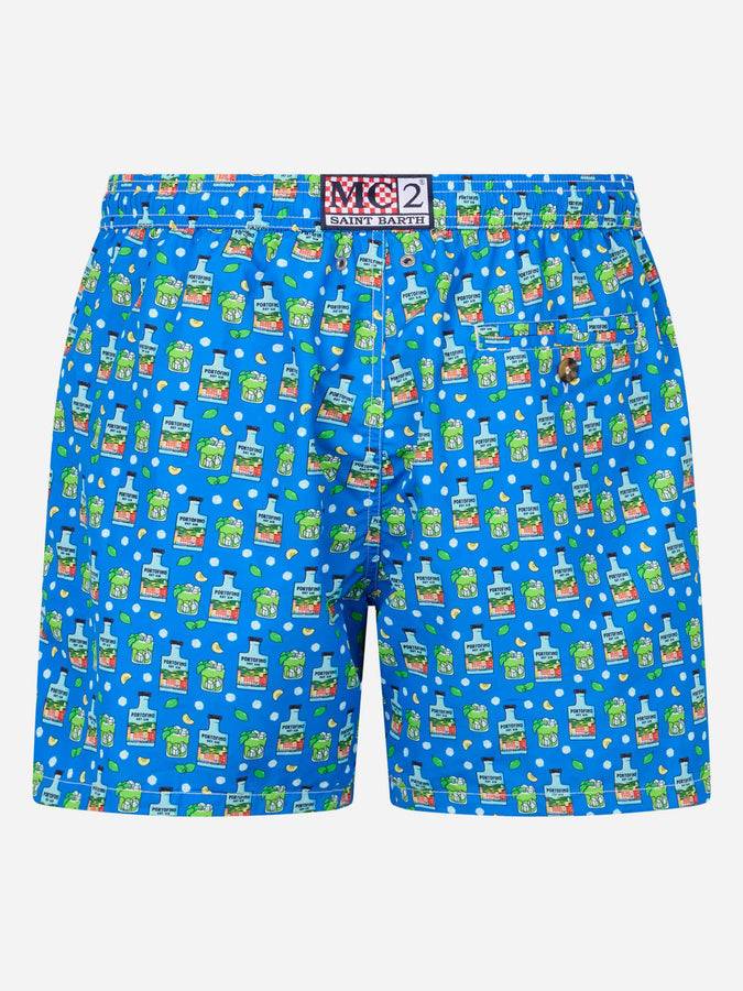 Mc2 Saint Barth Costume Da Bagno Uomo In Tessuto Leggero Lighting Micro Fantasy Con Stampa Paloma Portofino Gin | PORTOFINO DRY GIN EDIZIONE SPECIALE
