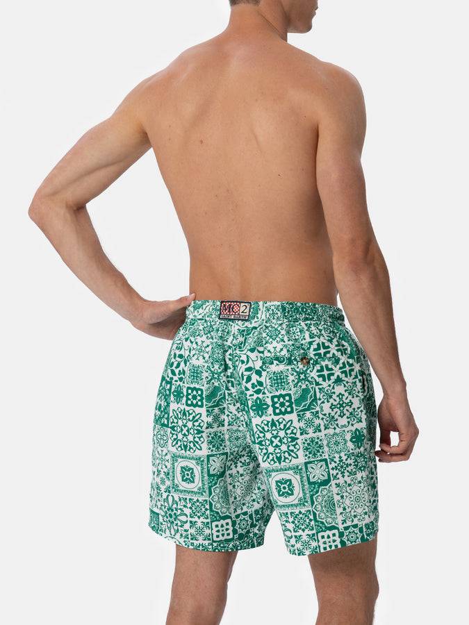 Mc2 Saint Barth Costume Da Bagno Uomo Media Lunghezza Caprese In Maiolica