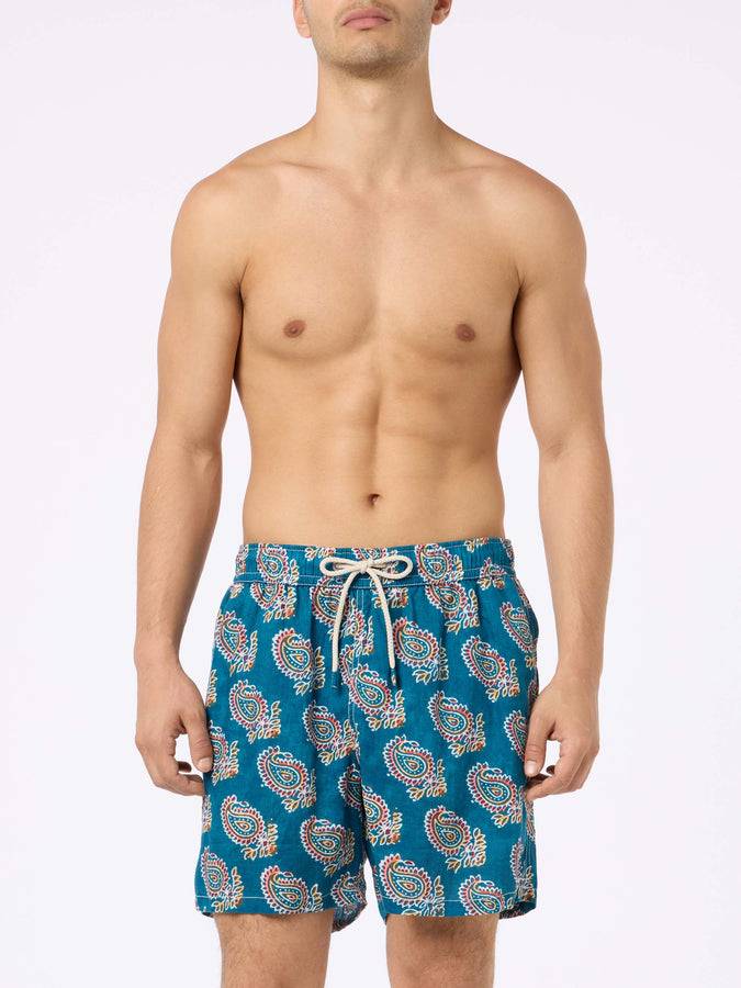 Mc2 Saint Barth Costume Da Bagno Uomo Media Lunghezza Gustavia In Lino
