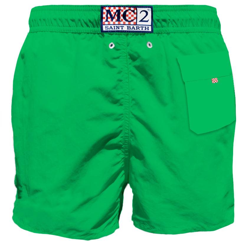 Mc2 Saint Barth Costume Da Bagno Uomo Verde Con Taschino