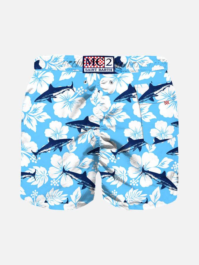 Mc2 Saint Barth Costume Da Bambino Con Stampa Floreale E Squali