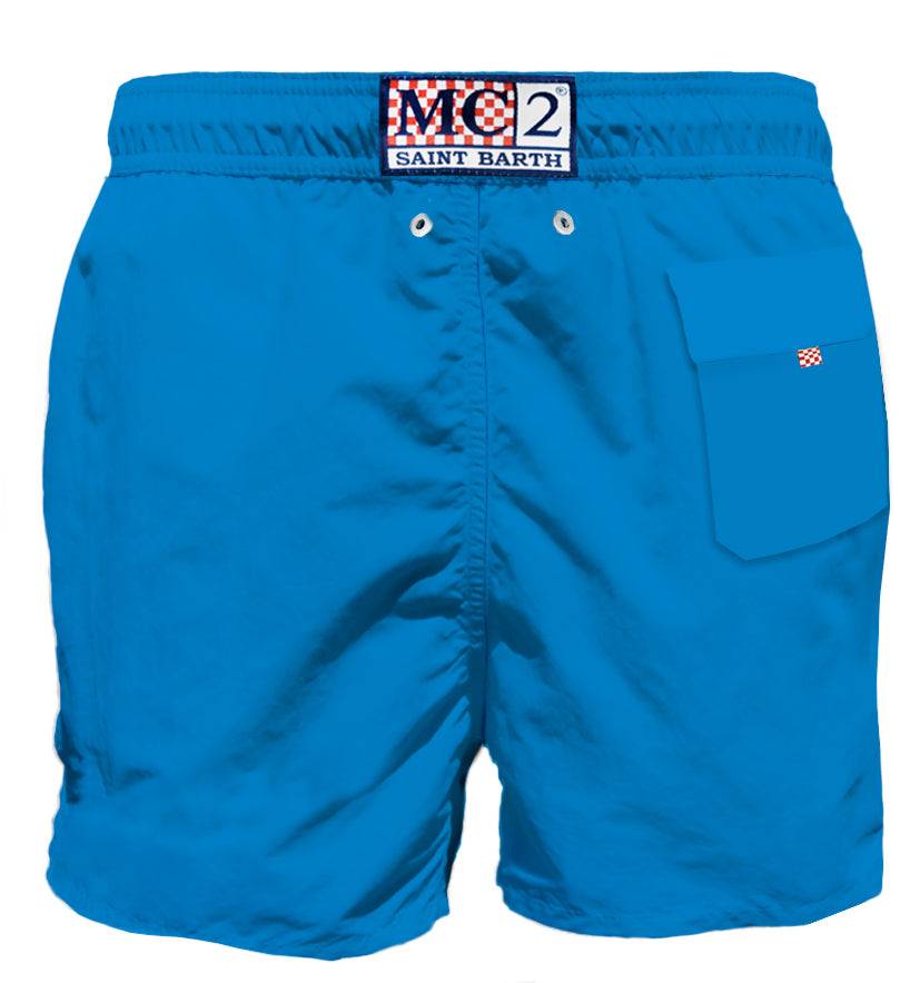Mc2 Saint Barth Costume Da Uomo Bluette Con Taschino