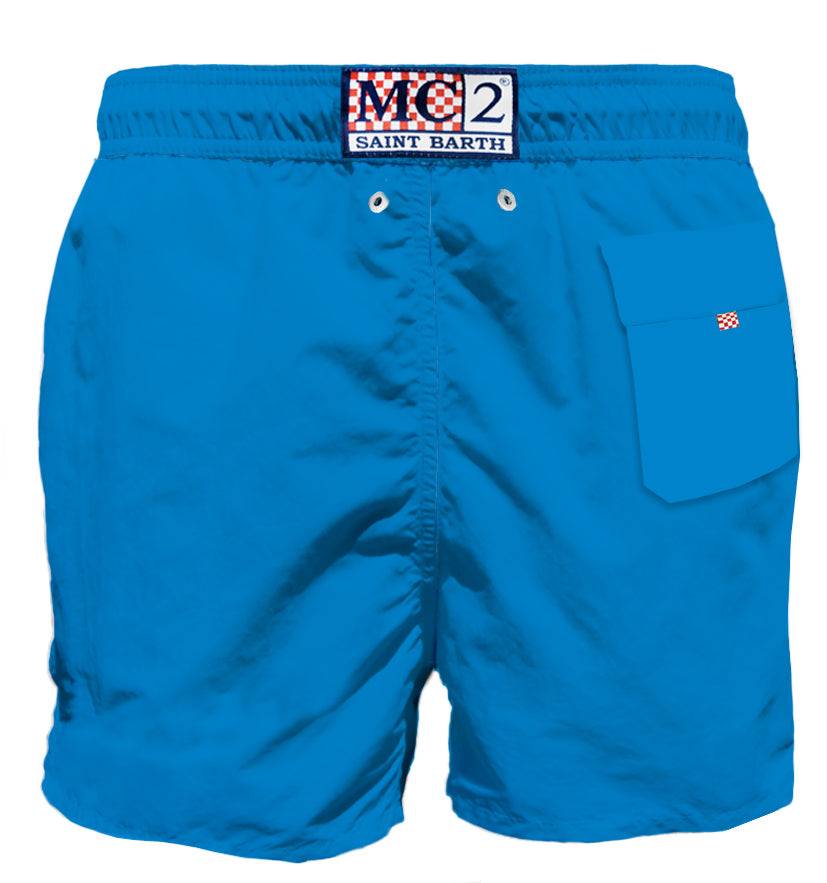 Mc2 Saint Barth Costume Da Uomo Bluette Con Taschino