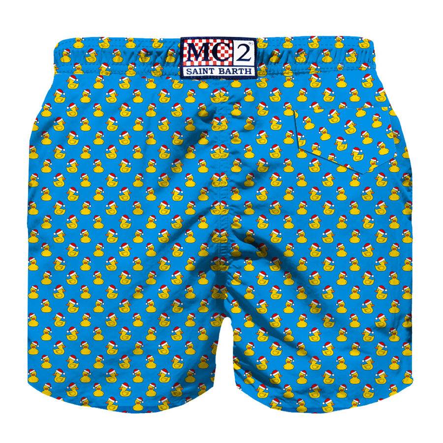 Mc2 Saint Barth Costume Da Uomo In Tessuto Leggero Con Stampa Papere Natalizie