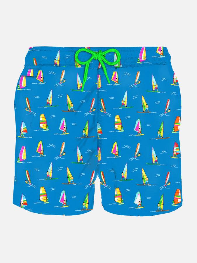 Mc2 Saint Barth Costume da uomo in tessuto leggero con stampa windsurf