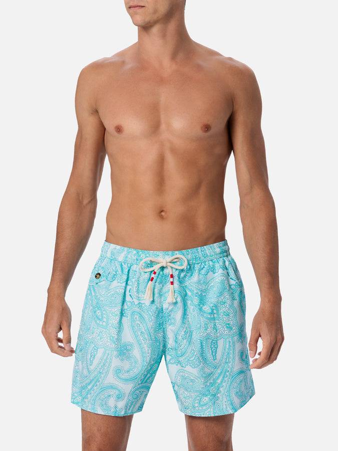 Mc2 Saint Barth Costume Da Uomo In Tessuto Leggero Lighting 70 Con Stampa Paisley
