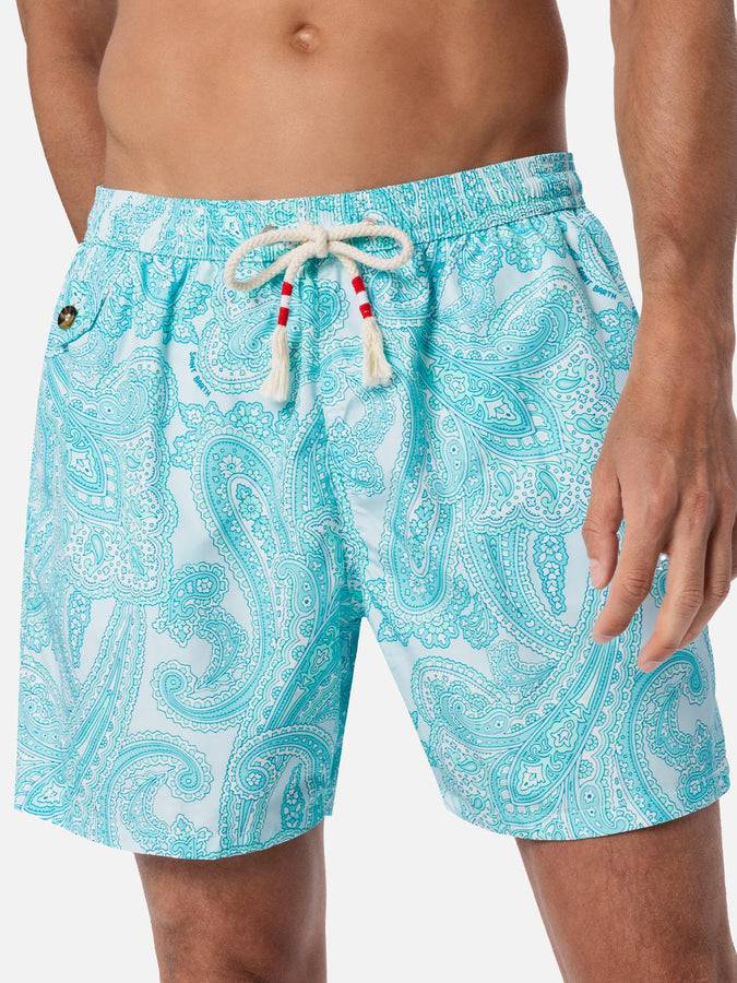 Mc2 Saint Barth Costume Da Uomo In Tessuto Leggero Lighting 70 Con Stampa Paisley