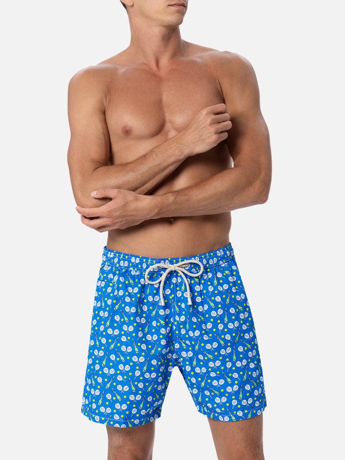 Mc2 Saint Barth Costume Da Uomo In Tessuto Leggero Lighting Micro Fantasy Con Stampa Vincitore Padel