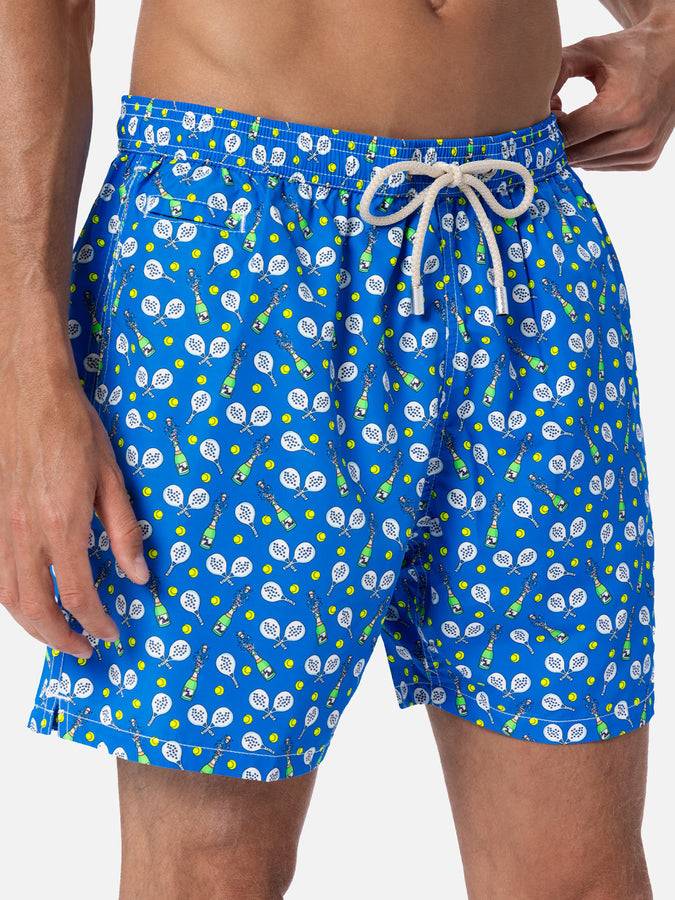 Mc2 Saint Barth Costume Da Uomo In Tessuto Leggero Lighting Micro Fantasy Con Stampa Vincitore Padel