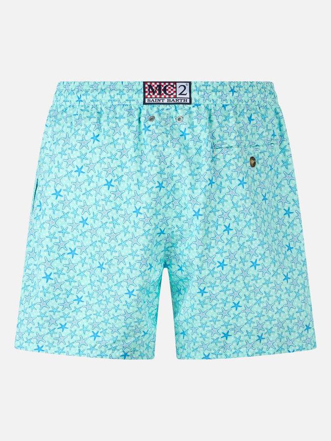 Mc2 Saint Barth Costume Da Uomo In Tessuto Leggero Lighting Micro Fantasy Con Stampa Stelle Marine