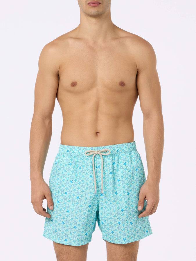 Mc2 Saint Barth Costume Da Uomo In Tessuto Leggero Lighting Micro Fantasy Con Stampa Stelle Marine