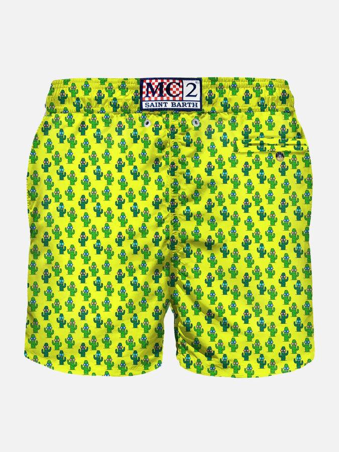 Mc2 Saint Barth Costume Da Uomo In Tessuto Leggero Stampa Cactus