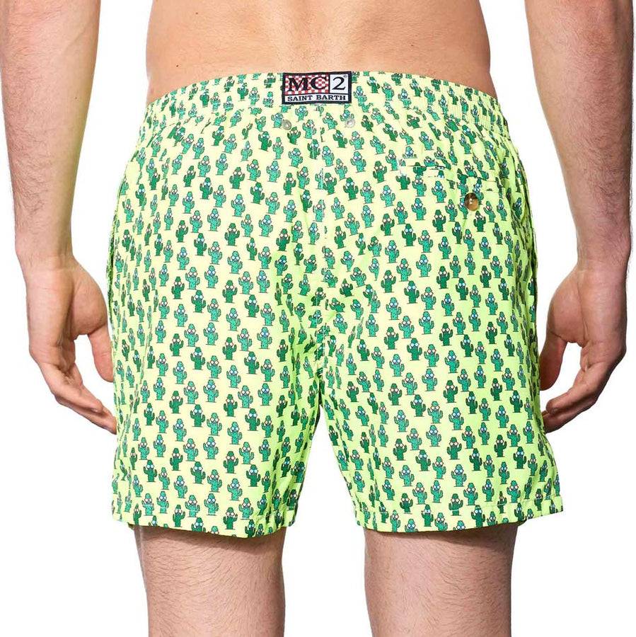 Mc2 Saint Barth Costume Da Uomo In Tessuto Leggero Stampa Cactus