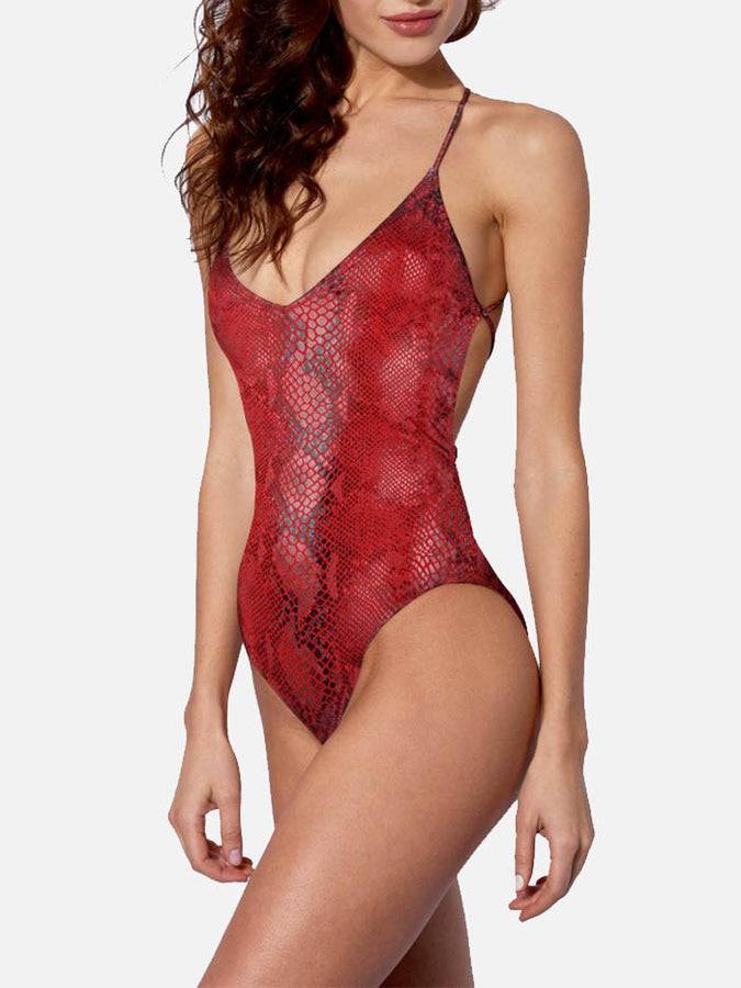 Mc2 Saint Barth Costume intero con stampa pelle di serpente