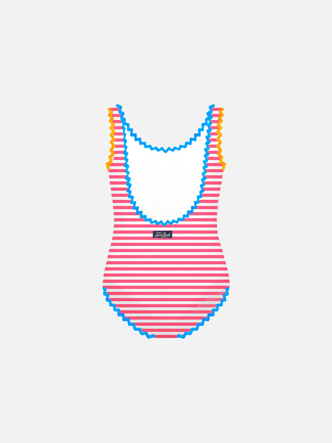Mc2 Saint Barth Costume Intero Da Bambina Con Ricamo