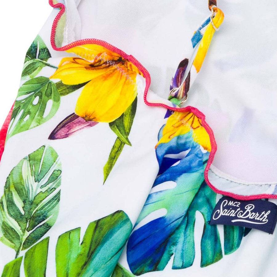 Mc2 Saint Barth Costume Intero Da Bambina Con Stampa Tropicale