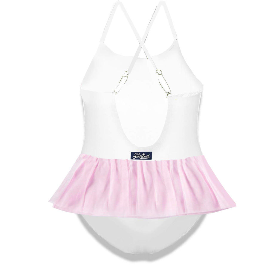 Mc2 Saint Barth Costume Intero Da Bambina Con Volant In Tulle