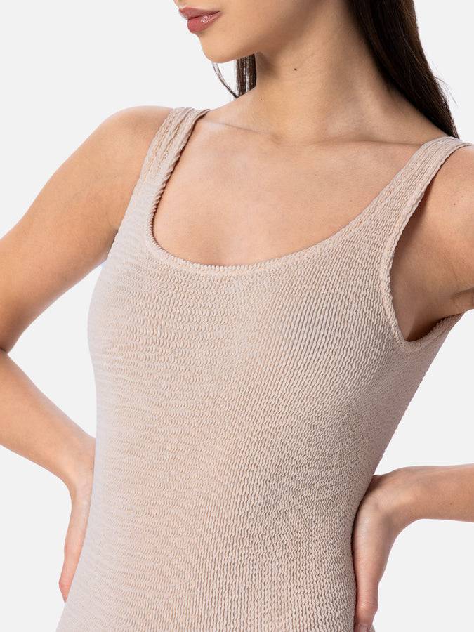 Mc2 Saint Barth Costume Intero Da Donna Beige Crinkle Lora