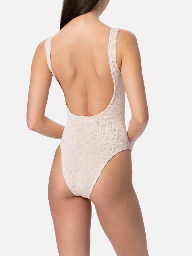 Mc2 Saint Barth Costume Intero Da Donna Beige Crinkle Lora