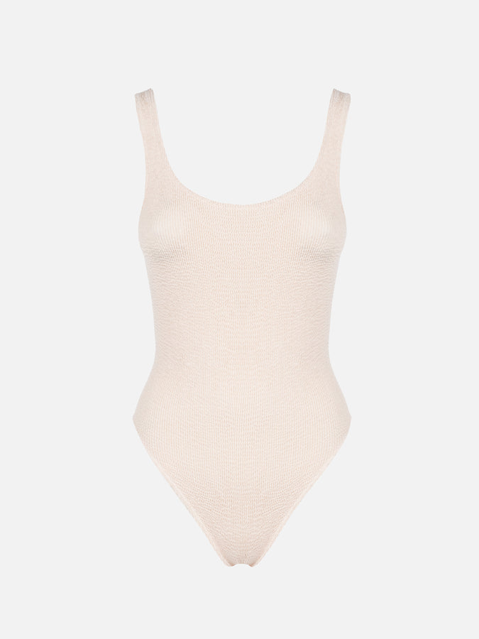 Mc2 Saint Barth Costume Intero Da Donna Beige Crinkle Lora
