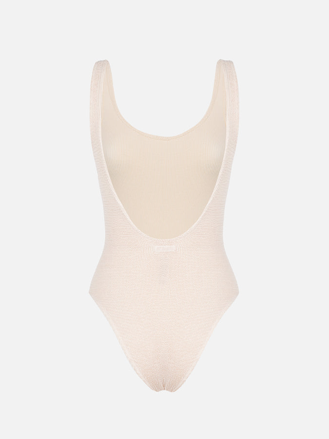 Mc2 Saint Barth Costume Intero Da Donna Beige Crinkle Lora