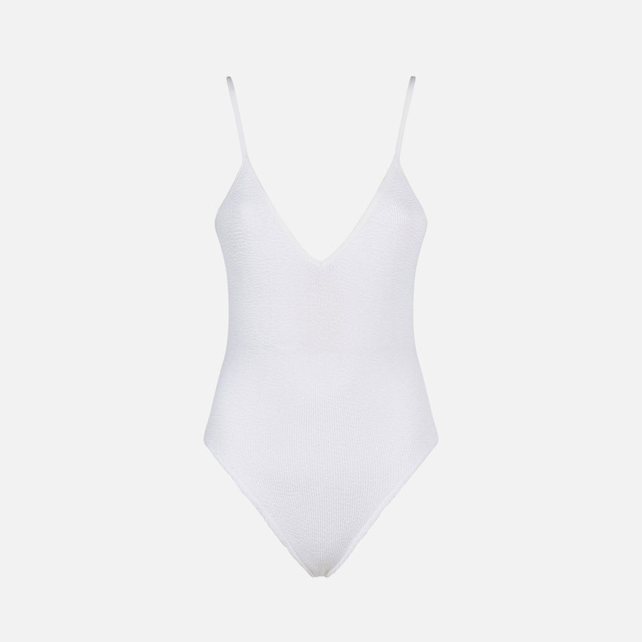 Mc2 Saint Barth Costume Intero Da Donna Bianco Crinkle