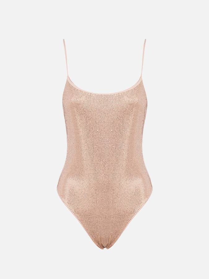 Mc2 Saint Barth Costume Intero Da Donna Chiaro Cecille Con Strass