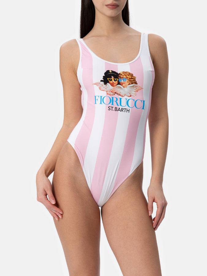 Mc2 Saint Barth Costume intero da donna con stampa a righe scoopback | EDIZIONE SPECIALE FIORUCCI