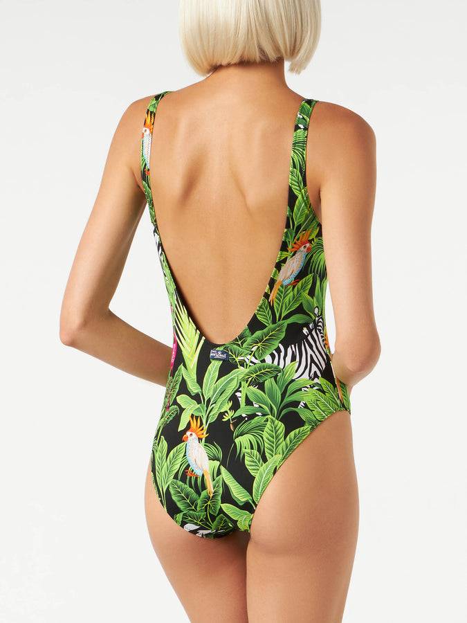 Mc2 Saint Barth Costume Intero Da Donna Con Stampa Tropicale