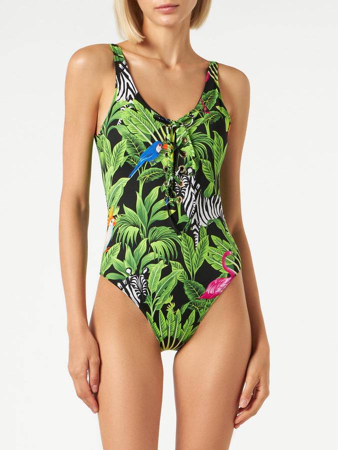 Mc2 Saint Barth Costume intero da donna con stampa tropicale