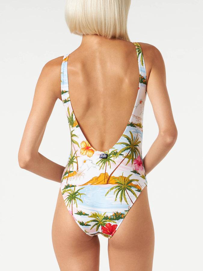 Mc2 Saint Barth Costume Intero Da Donna Con Stampa Tropicale
