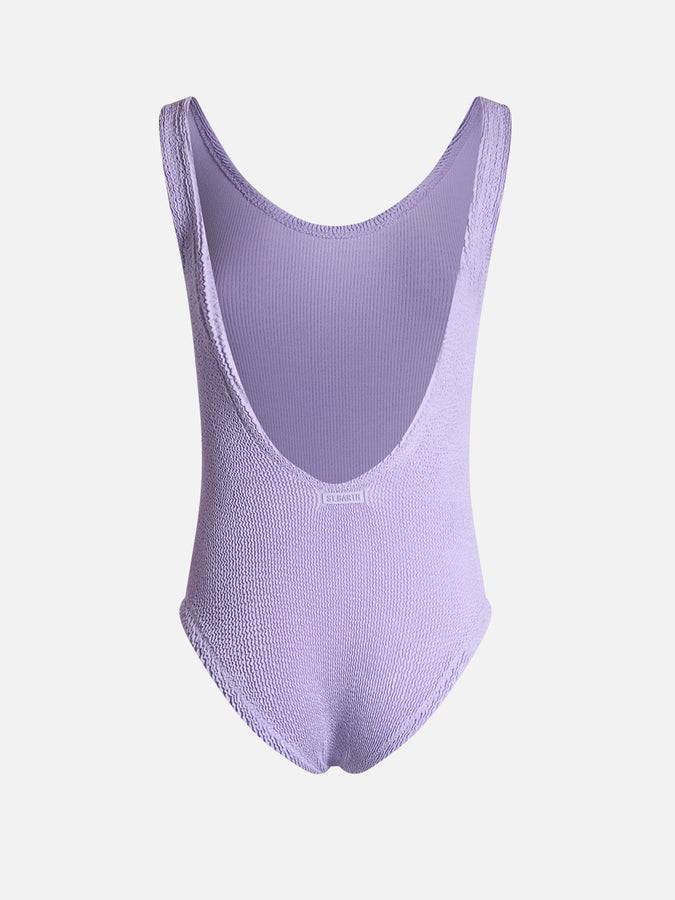 Mc2 Saint Barth Costume Intero Da Donna Lilla Crinkle Lora