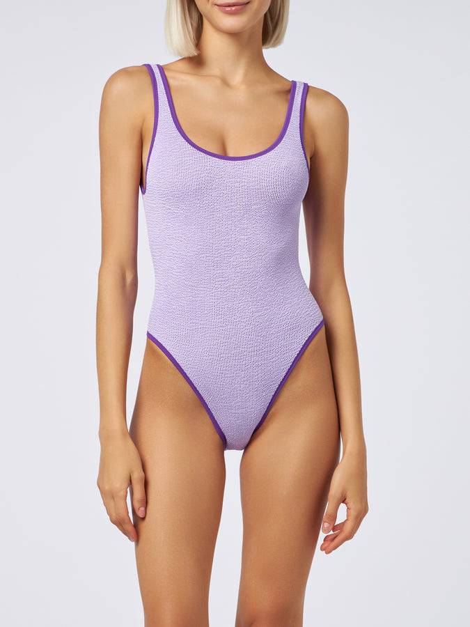 Mc2 Saint Barth Costume Intero Da Donna Lilla Crinkle | MELISSA SATTA EDIZIONE SPECIALE