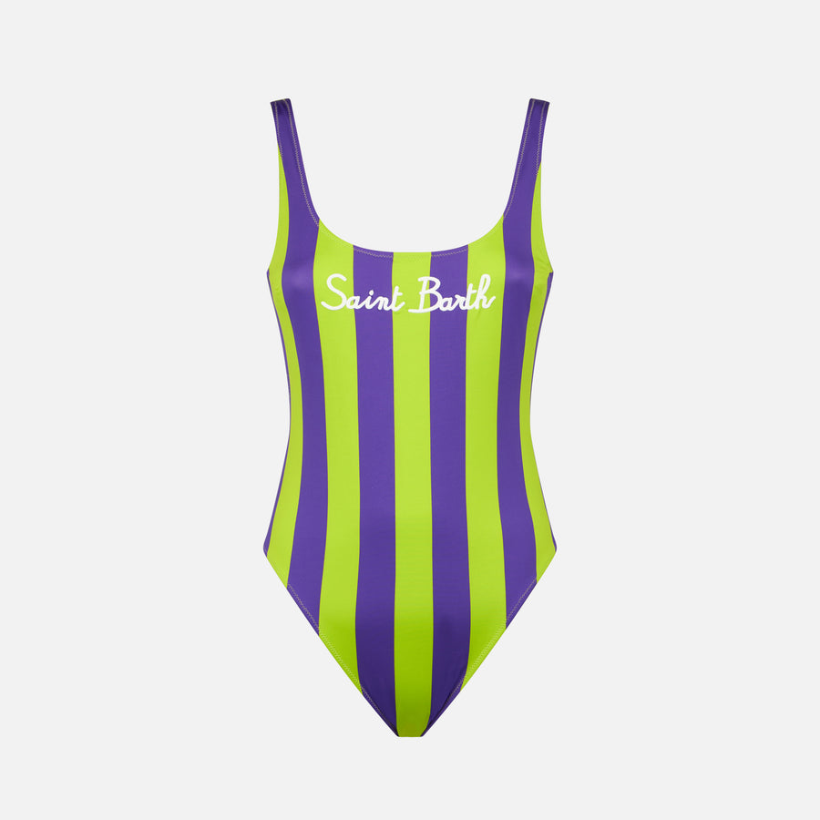 Mc2 Saint Barth Costume Intero Da Donna Lime E Viola