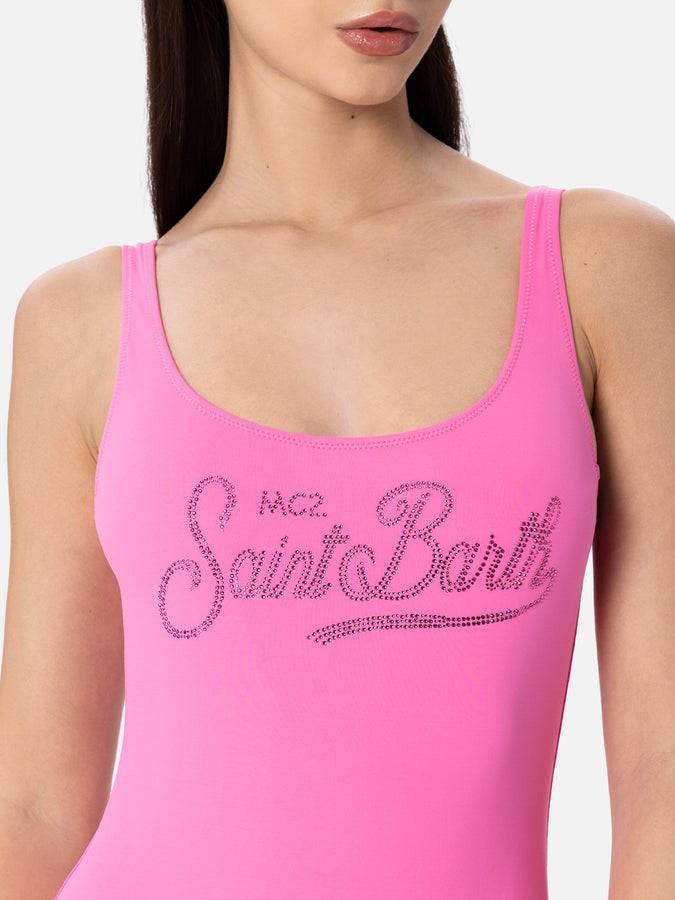 Mc2 Saint Barth Costume Intero Da Donna Lora Con Schiena Scoperta E Strass