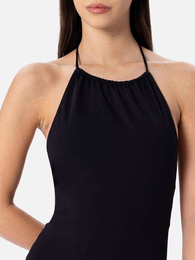 Mc2 Saint Barth Costume Intero Da Donna Nero Con Scollo All'americana