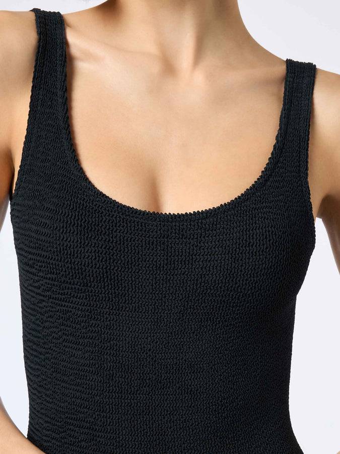 Mc2 Saint Barth Costume Intero Da Donna Nero Crinkle Lora