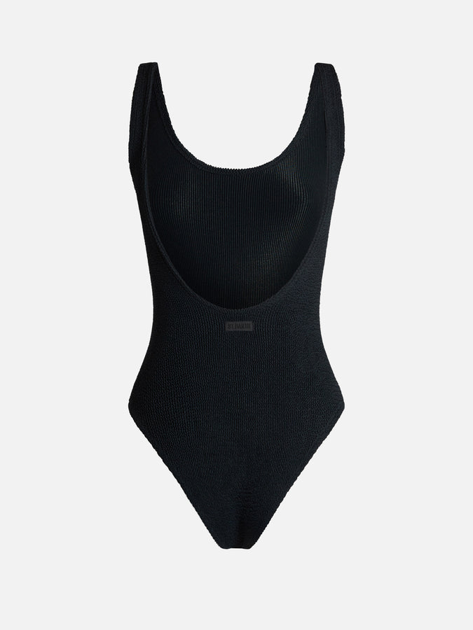 Mc2 Saint Barth Costume Intero Da Donna Nero Crinkle Lora