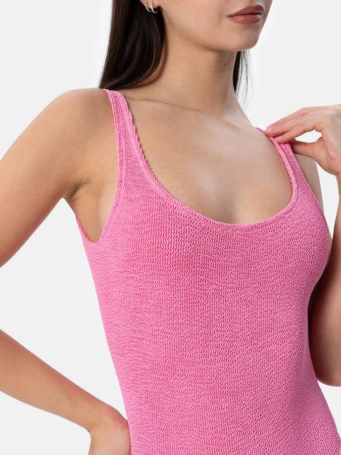 Mc2 Saint Barth Costume Intero Da Donna Rosa Crinkle Lora