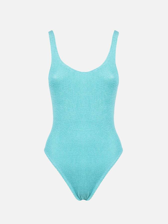 Mc2 Saint Barth Costume Intero Da Donna Verde Acqua Crinkle Lora