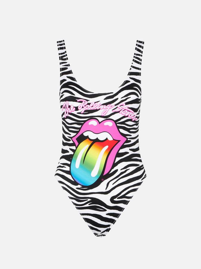Mc2 Saint Barth Costume Intero Zebrato Stampa Rolling Stones | Rolling Stones Special Edition