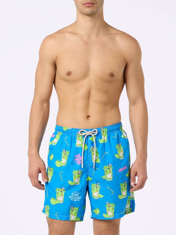 Mc2 Saint Barth Costume Uomo In Tessuto Leggero Lighting Con Stampa Cryptopuppets | EDIZIONE SPECIALE CRYPTOPUPPETS