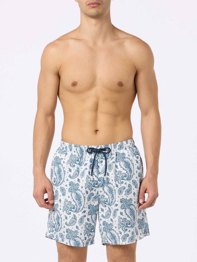 Mc2 Saint Barth Costume Uomo In Tessuto Leggero Lighting Con Stampa Paisley