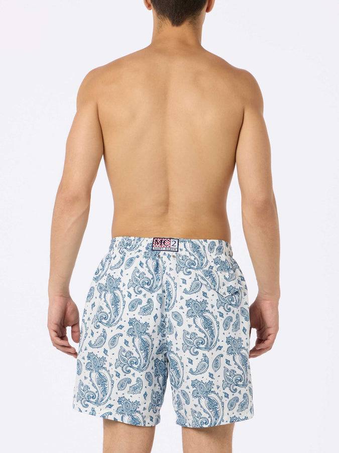 Mc2 Saint Barth Costume Uomo In Tessuto Leggero Lighting Con Stampa Paisley