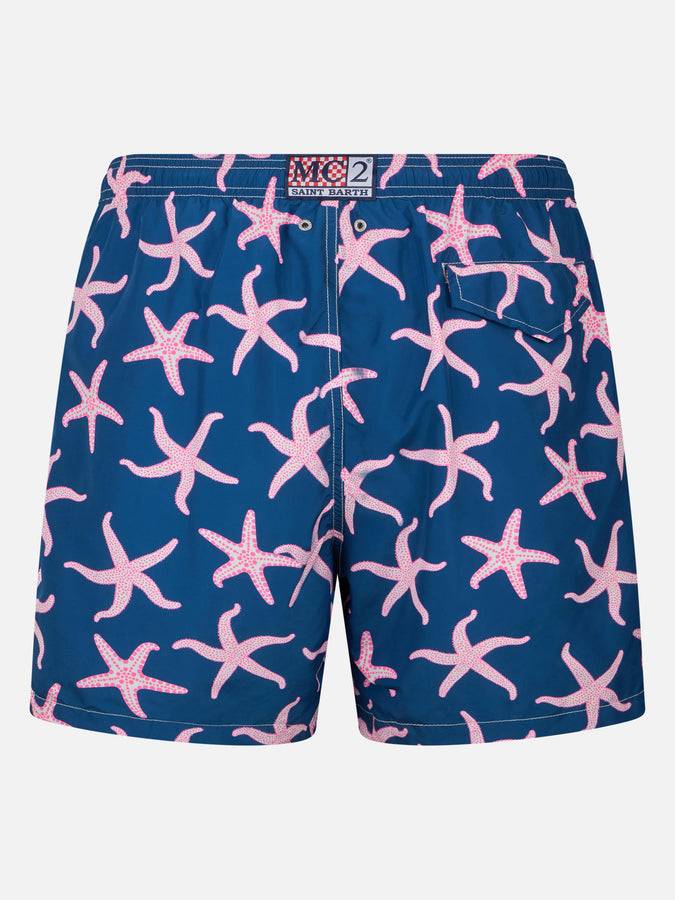 Mc2 Saint Barth Costume Uomo In Tessuto Leggero Lighting Con Stampa Stelle Marine
