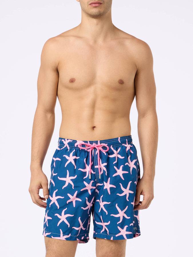 Mc2 Saint Barth Costume Uomo In Tessuto Leggero Lighting Con Stampa Stelle Marine